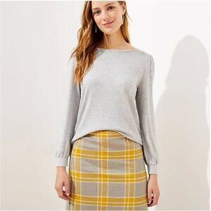 LOFT Cutout Back Top, NWT, size XL, Gray, rayon/poly/spandex